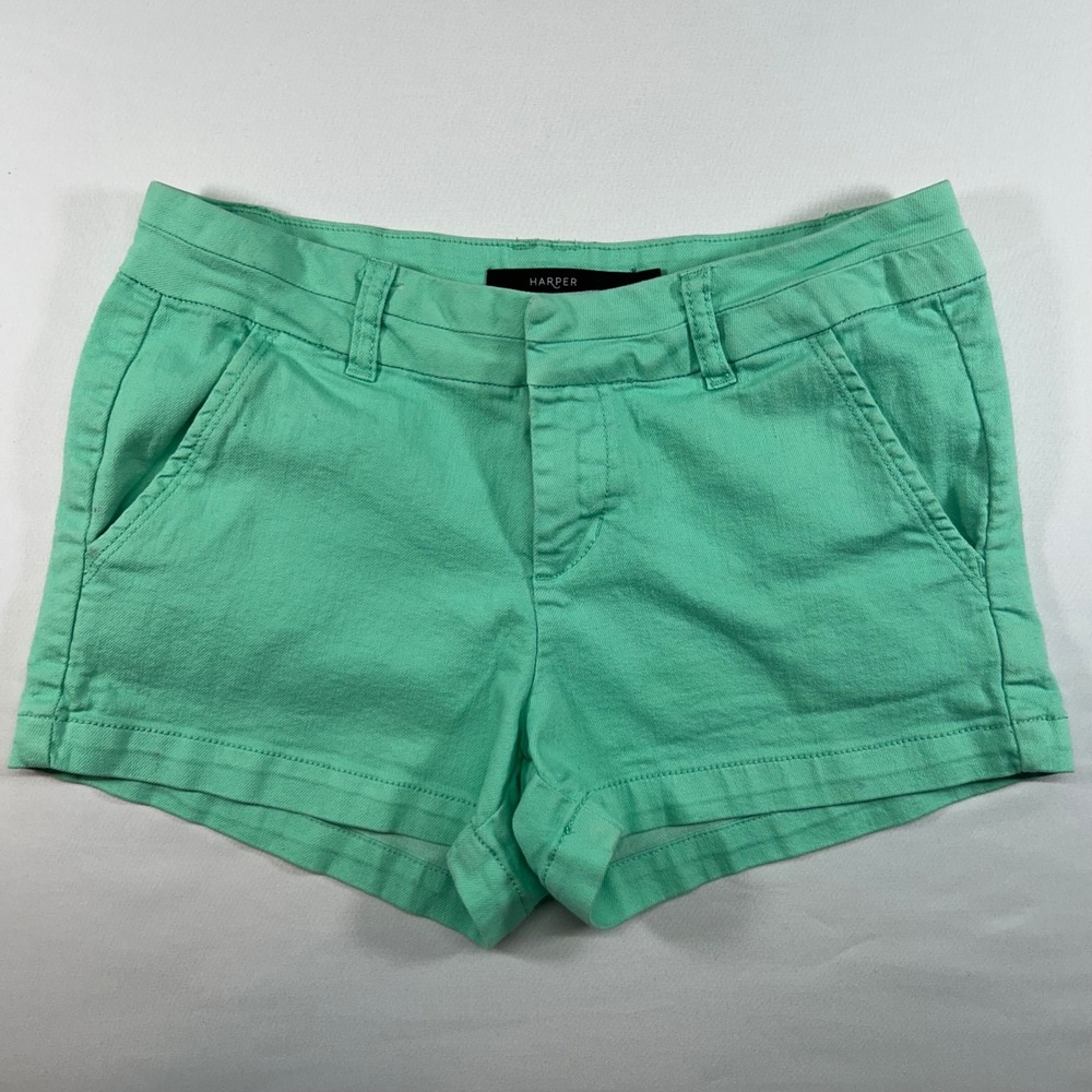 Harper‎ Women Mint Green Denim Shorts Size 26 Pastel Summer Casual Mini Shorts